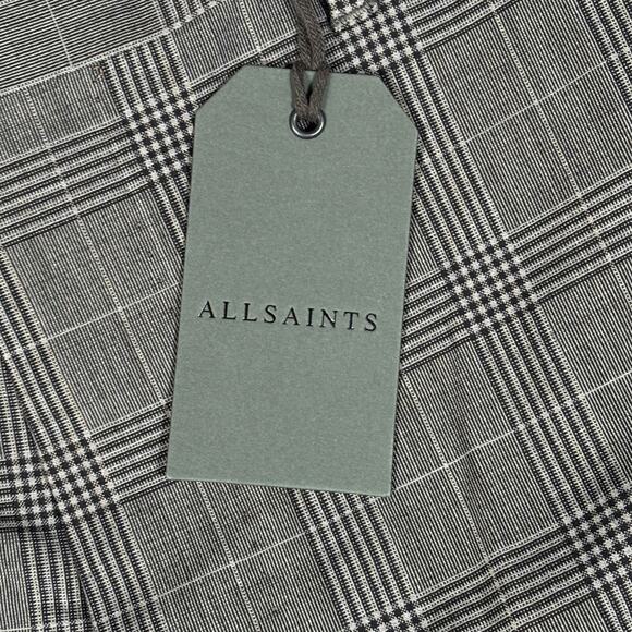 ALLSAINTS NWT KONAN TROUSER BROWN CHECK SIZE 32 CROPPED - Picture 4 of 7